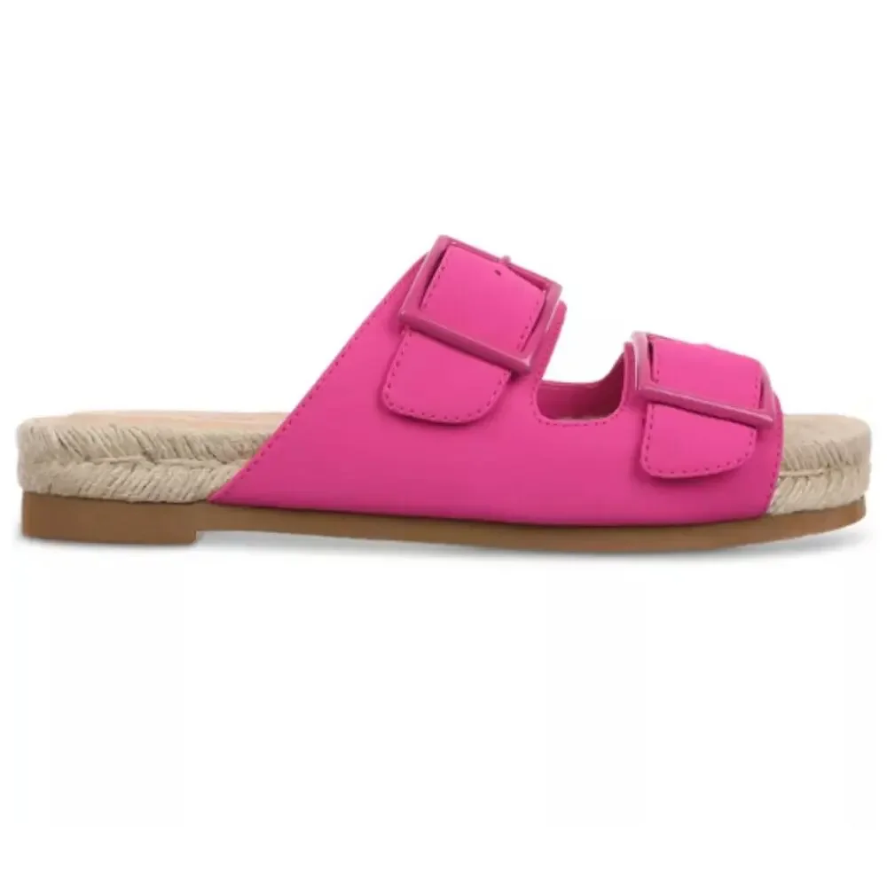 NEW On 34th Women's Milaa Buckled Footbed Sandals Pink Smooth 9.5M